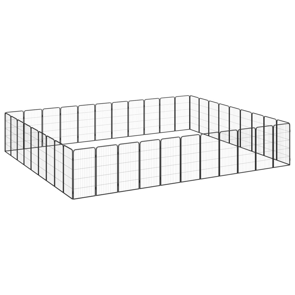 NNEVL 40-Panel Dog Playpen Black 50x100 cm Powder-coated Steel