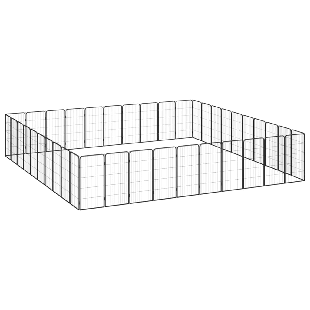 NNEVL 40-Panel Dog Playpen Black 50x100 cm Powder-coated Steel