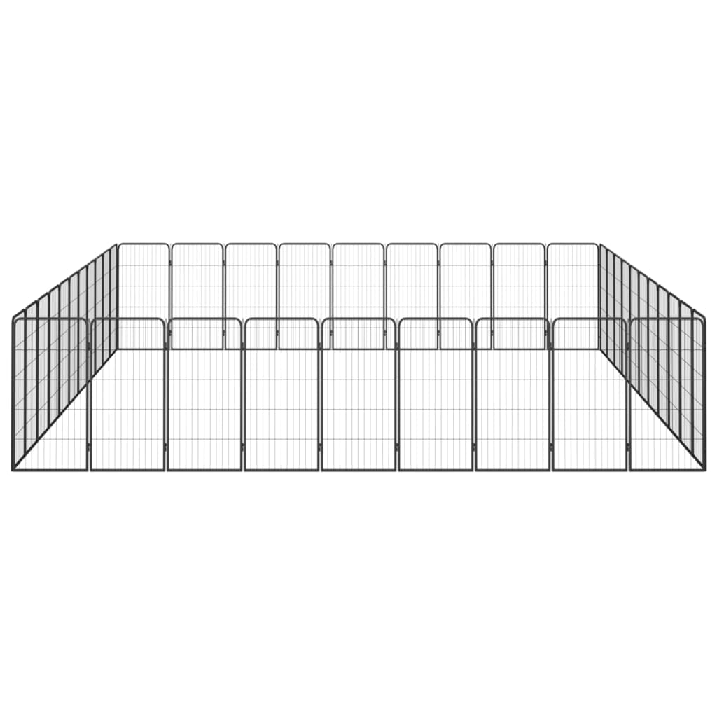 NNEVL 40-Panel Dog Playpen Black 50x100 cm Powder-coated Steel