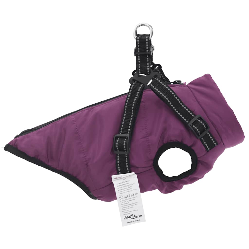 NNEVL Dog Coat with Harness Waterproof Reflective Purple XL