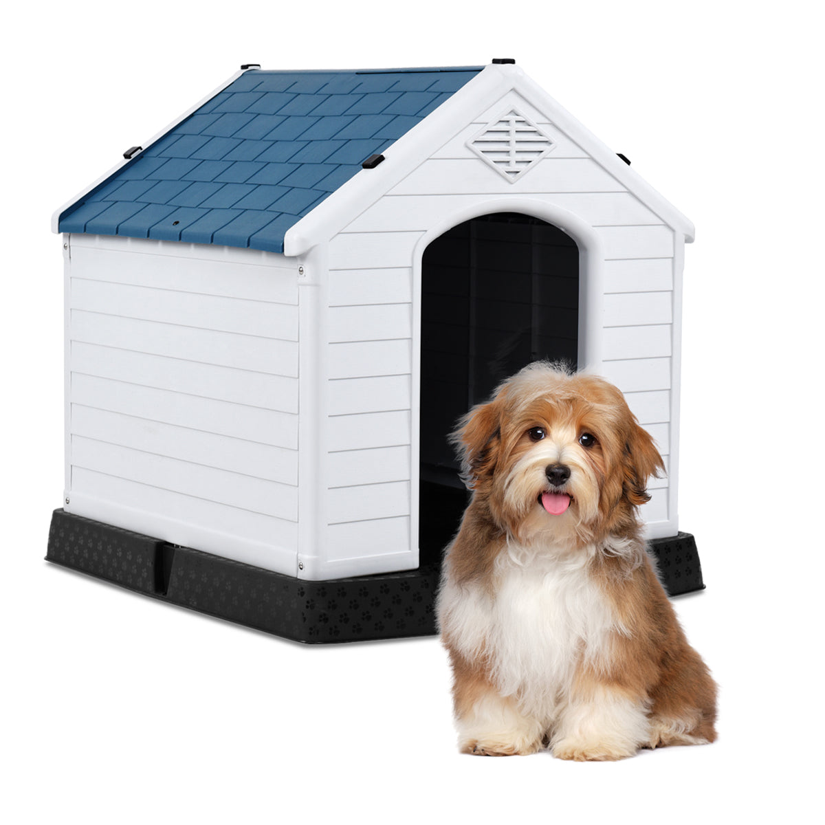 NNECW Dog House with Raised Floor and Fastening Device-65x72x71cm