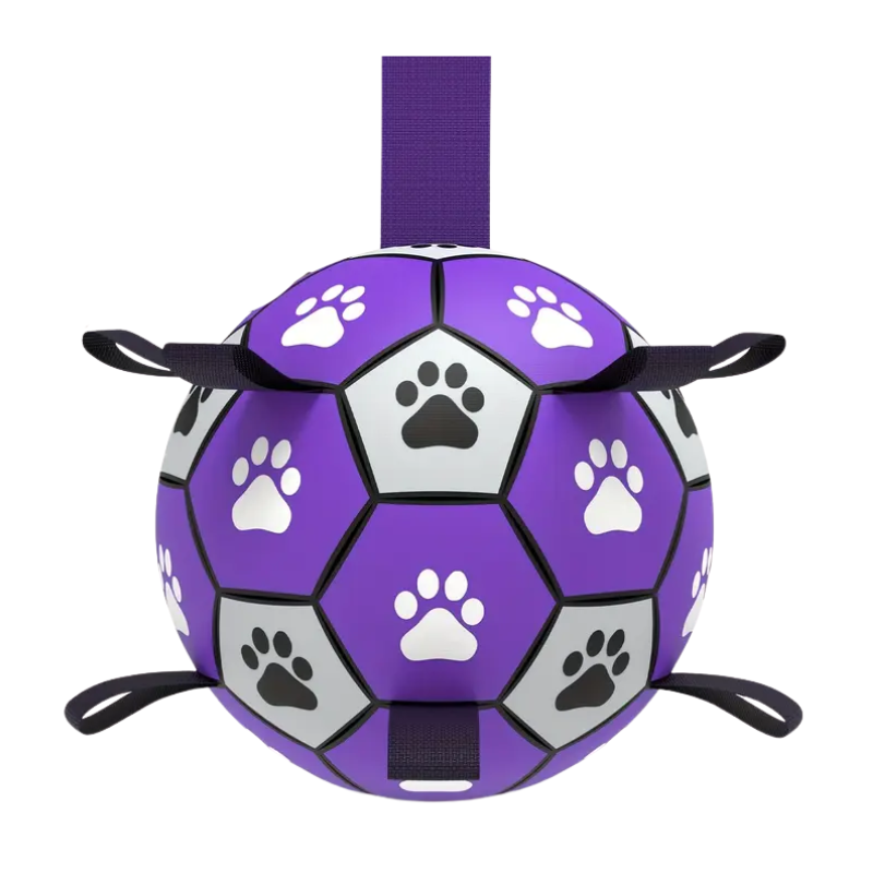NNETM Rubber Dog Durable Soccer Ball with Straps